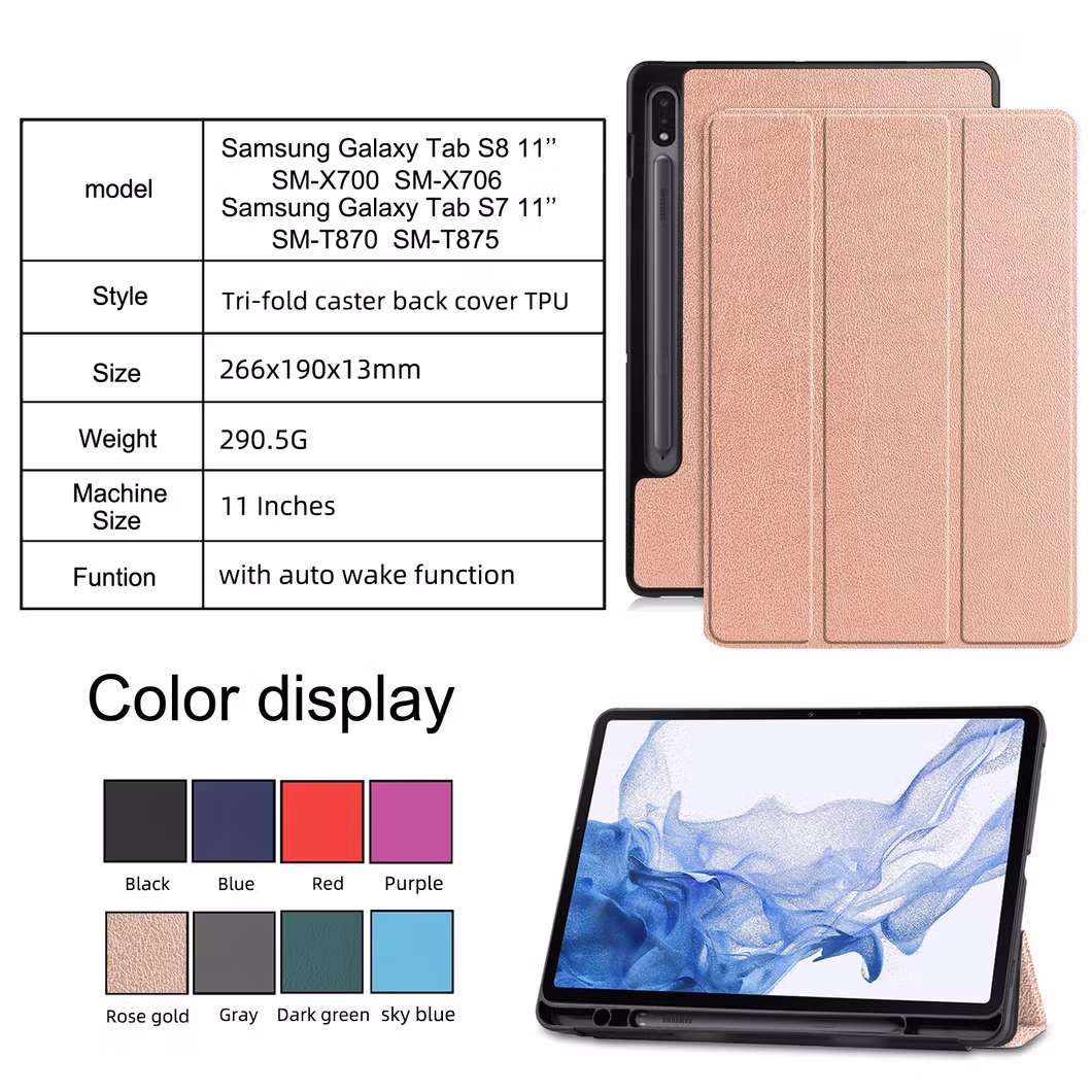 for Samsung 11 Inch Tablet Case with Pencil Holder Cover for Samsung Galaxy Tab S8 2022