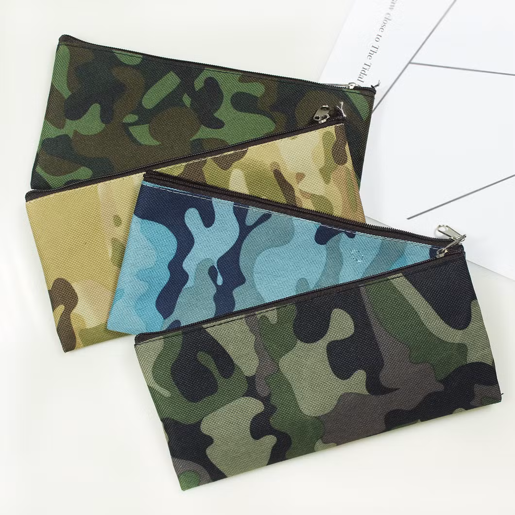 Creative Simple Camouflage Pencil Bag Large Capacity Stationery Bag Unisex