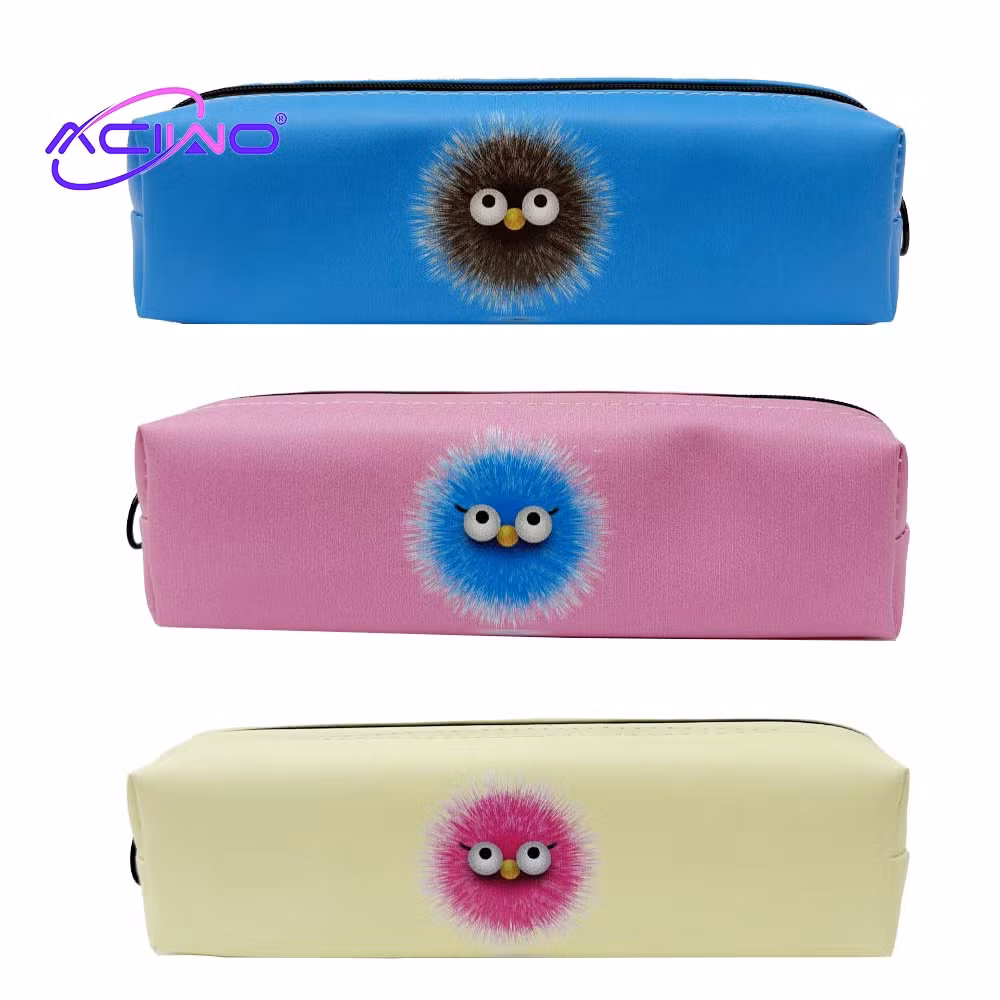 Student Cute Style Felt Ball Stationery Box Large Capacity Pencil Case Learning Supplies Stationery Pen Pouch (10083)