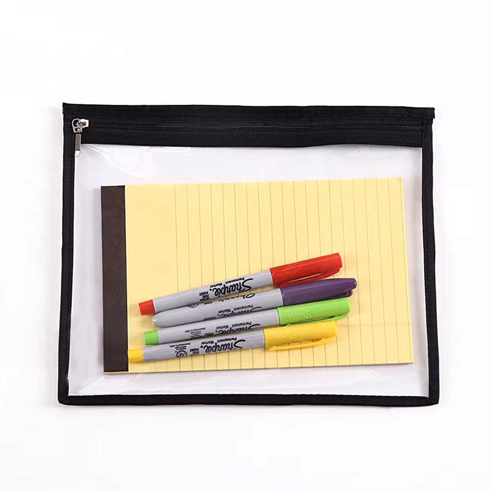 Multi-Purpose Water Resistant Clear Zipper Pouch PVC Organizer Bag Pencil Pouch
