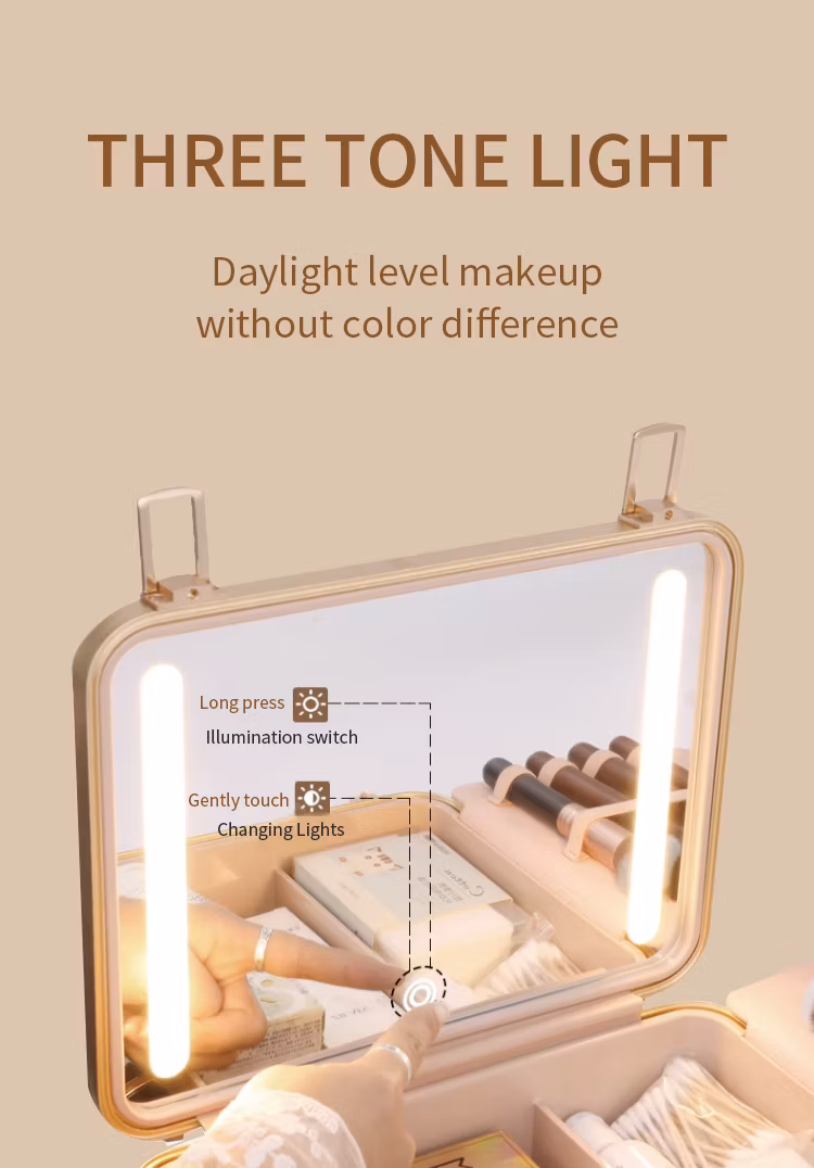 Eco Friendly Large Women Portable Magnetic Makeup Storage Cosmetic Pencil Brush Bag Train Case