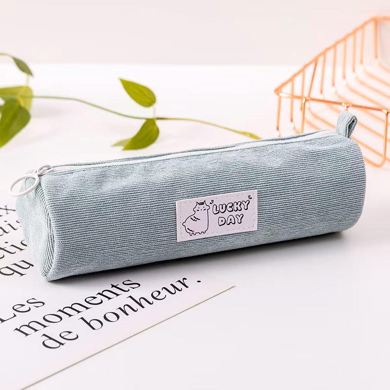 Literary Corduroy Pencil Case Ins Net Red Wind Creative Simple Pencil Case Student Storage Stationery Bag