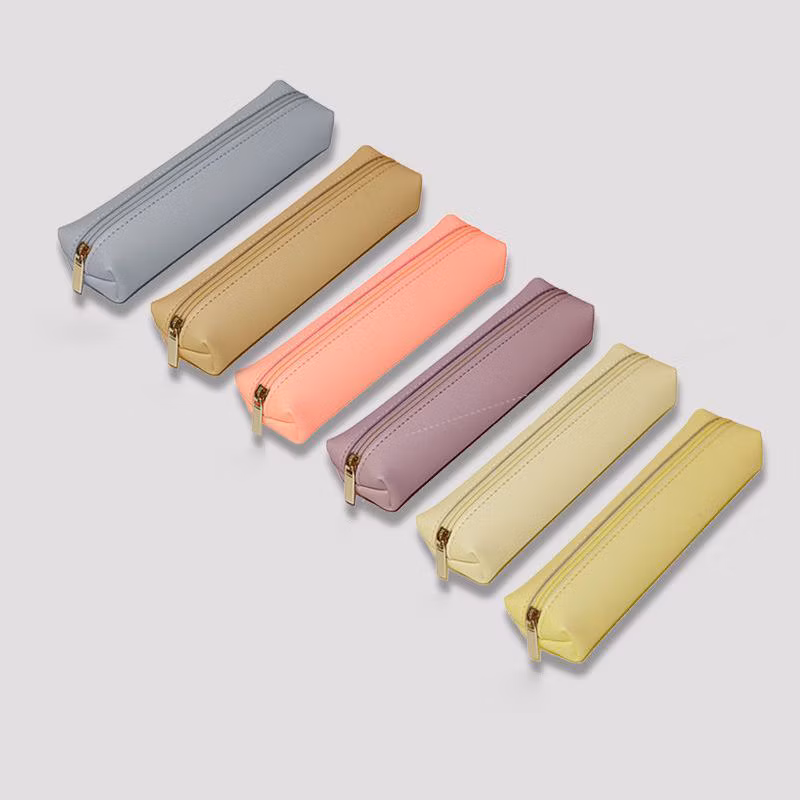 Soft PU Pen Case Matching Color High Quality Fashion Classic Pencil Bag for Student&prime;s Gifts