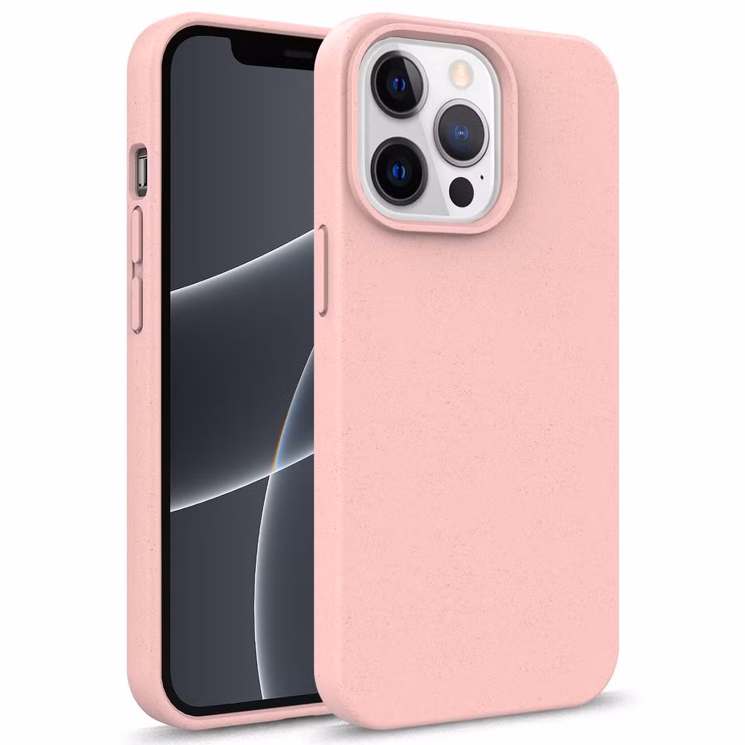 Wheat Straw Environmentally Friendly Degradable Mobile Phone Case Creative Solid Color TPU for I Phone 12/13/14/15