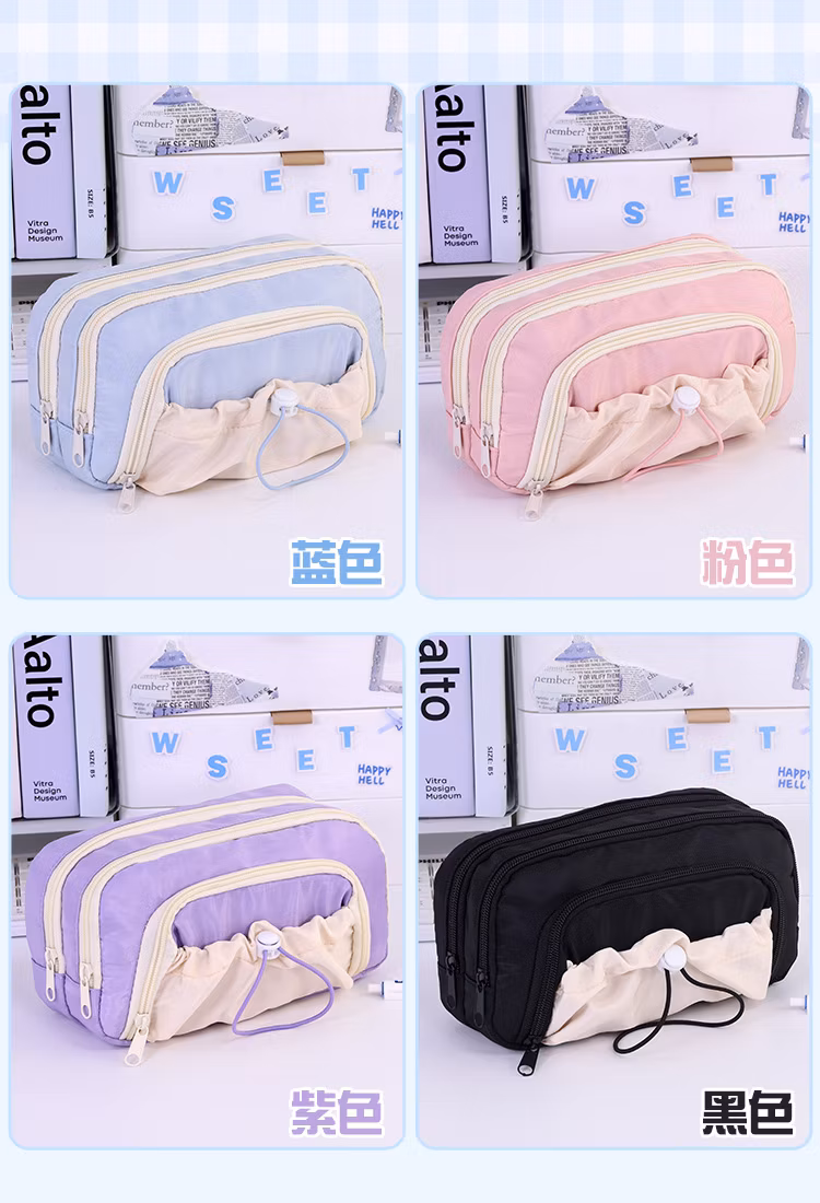 Wholesale School Supplies Pencil Case for School Pen Bags Zipper Pencil Pouch Custom Logo Cloth Pencil Bag