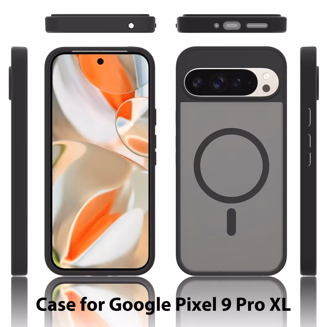 Anti-Drop Flexible TPU Bumper Matte Transparent Magnetic Phone Case for Google Pixel 9 PRO XL