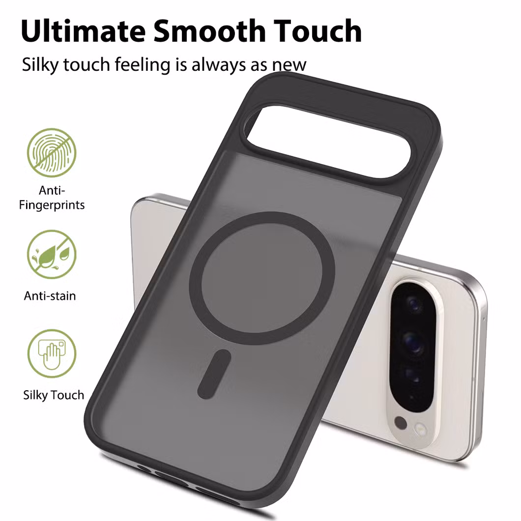 Anti-Drop Flexible TPU Bumper Matte Transparent Magnetic Phone Case for Google Pixel 9 PRO XL