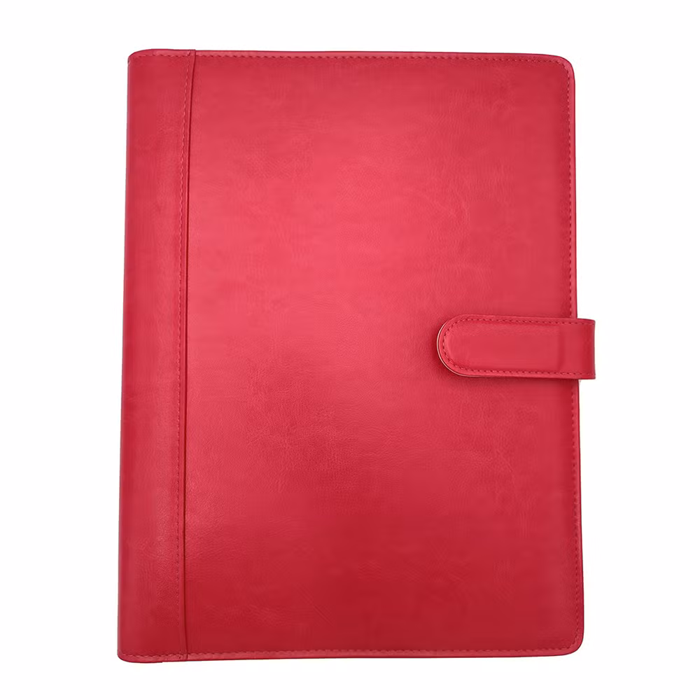 A4 File Folder 4 Rings Binder Portfolio Leather Custom Hotel Compendium Folders