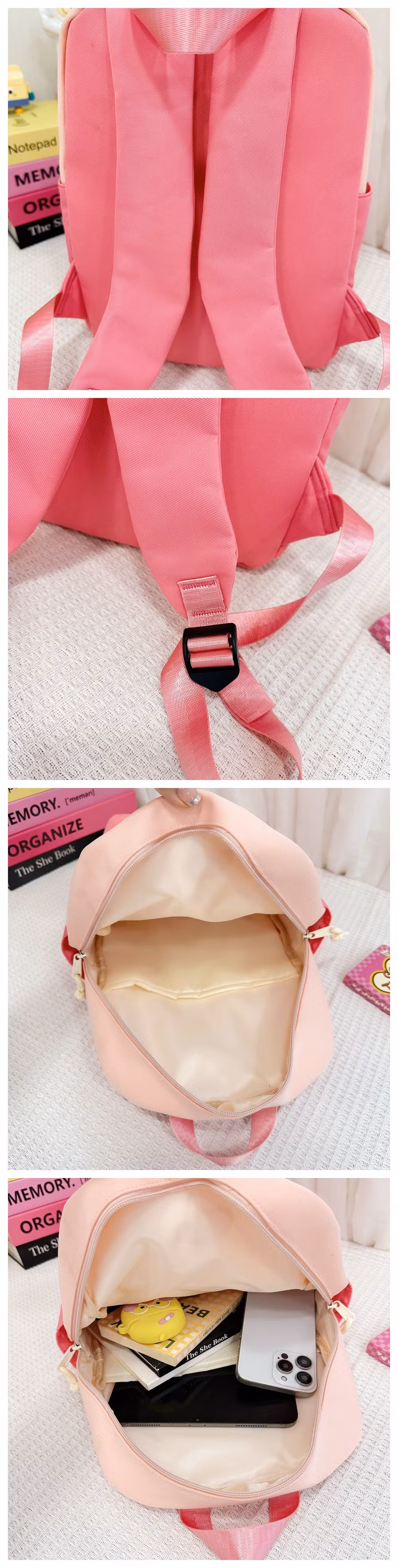 Retail and Wholesale 6 Colors Children&prime;s School Bag with Embroidery