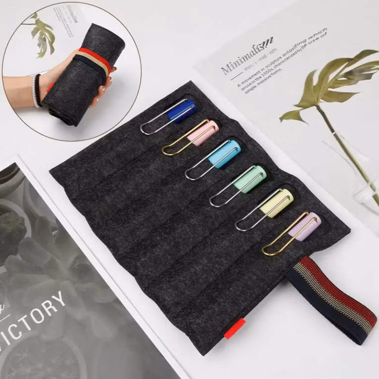 Business Signing Pen Case Felt Pen Bag for Fountain Ballpoint Pen Storage-Durable Pencil Bags