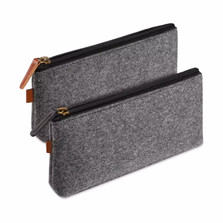 School Supplies Felt Pencil Case Students Stationery Pouch Zipper Bag for Pens