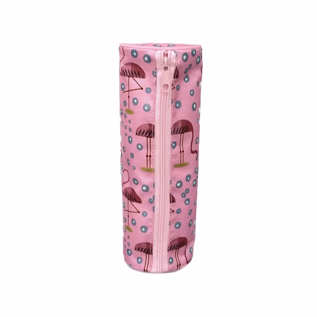 The Latest Lightweight Polyester Pink Wave-Lit Flamingo Pencil Case