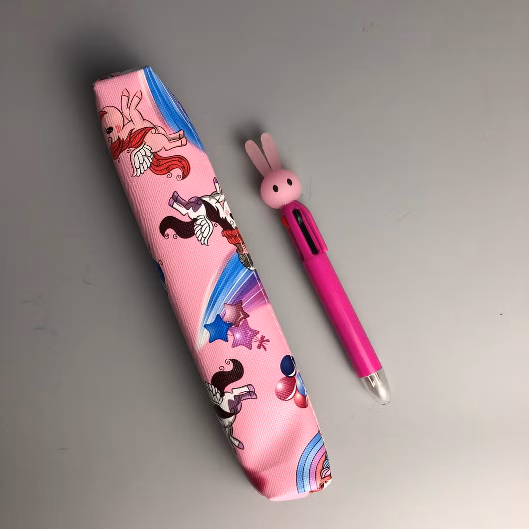 Cute Unicorn Pattern Leather Pencil Case for Students
