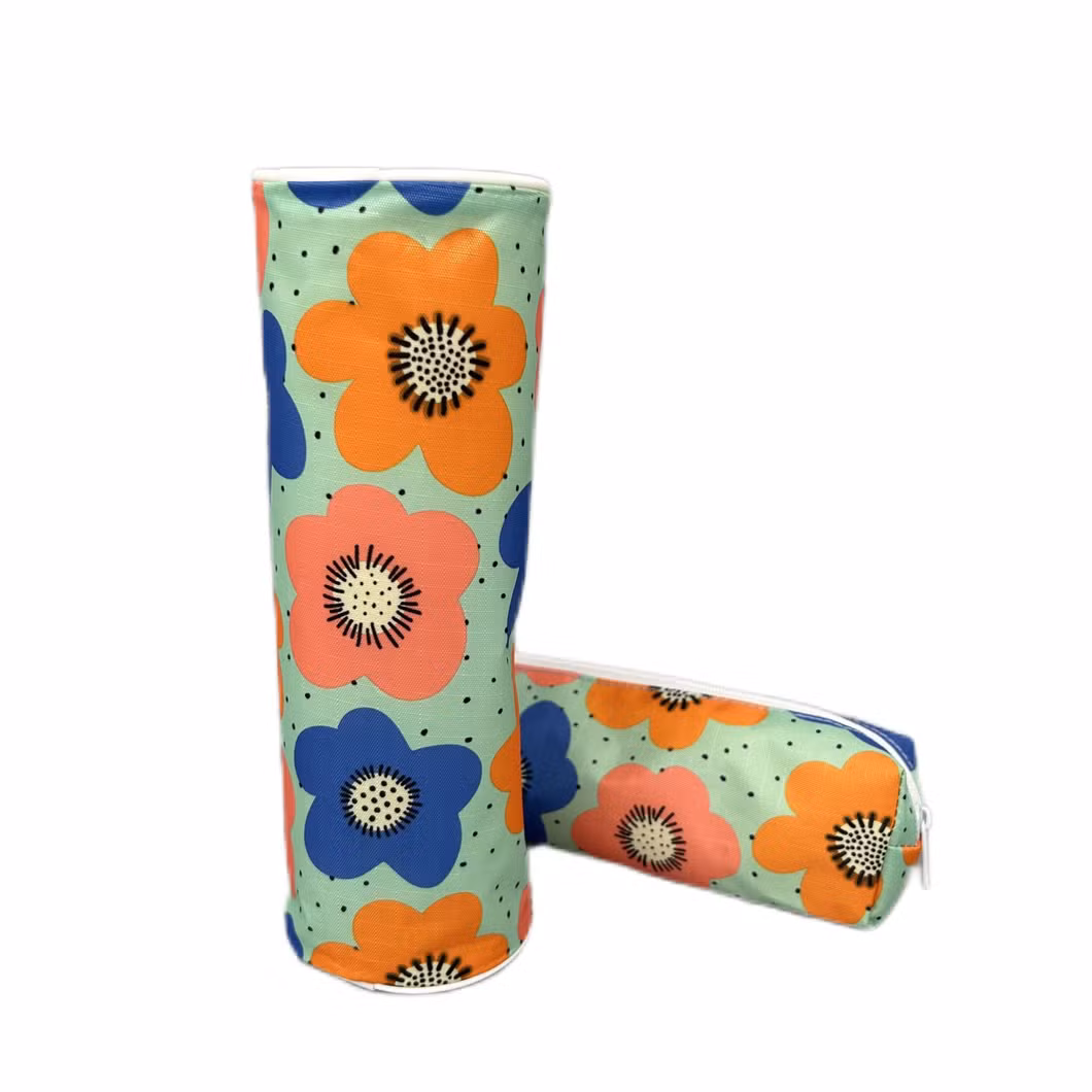 The Latest Lightweight and Easy to Carry Girls′ Polyester Flower Pencil Case