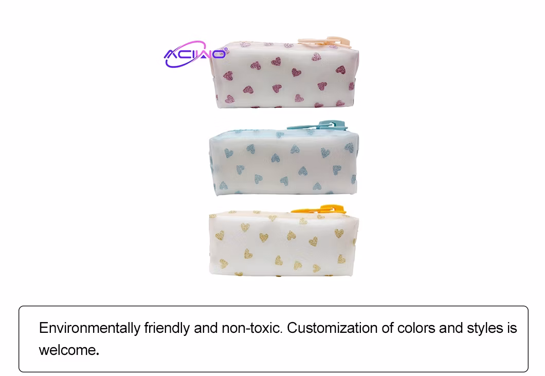 Heart-Shaped Pen Pouch Student Stationery Box Large Capacity Pencil Case (10077)