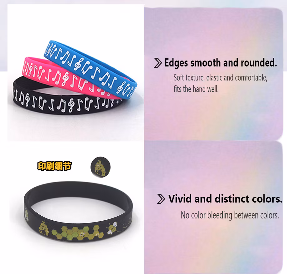 Motivational Debossed Engrave Printed Ink Filled Event Sport Glow Wide Thin Personalized Promotional Custom Customized Logo Silicone Rubber Wristband Bracelet
