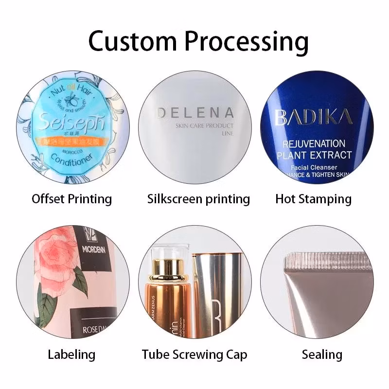 Multicolored Silk Screen Printing Cosmetic Aluminum Tube for Cream Hair Dye