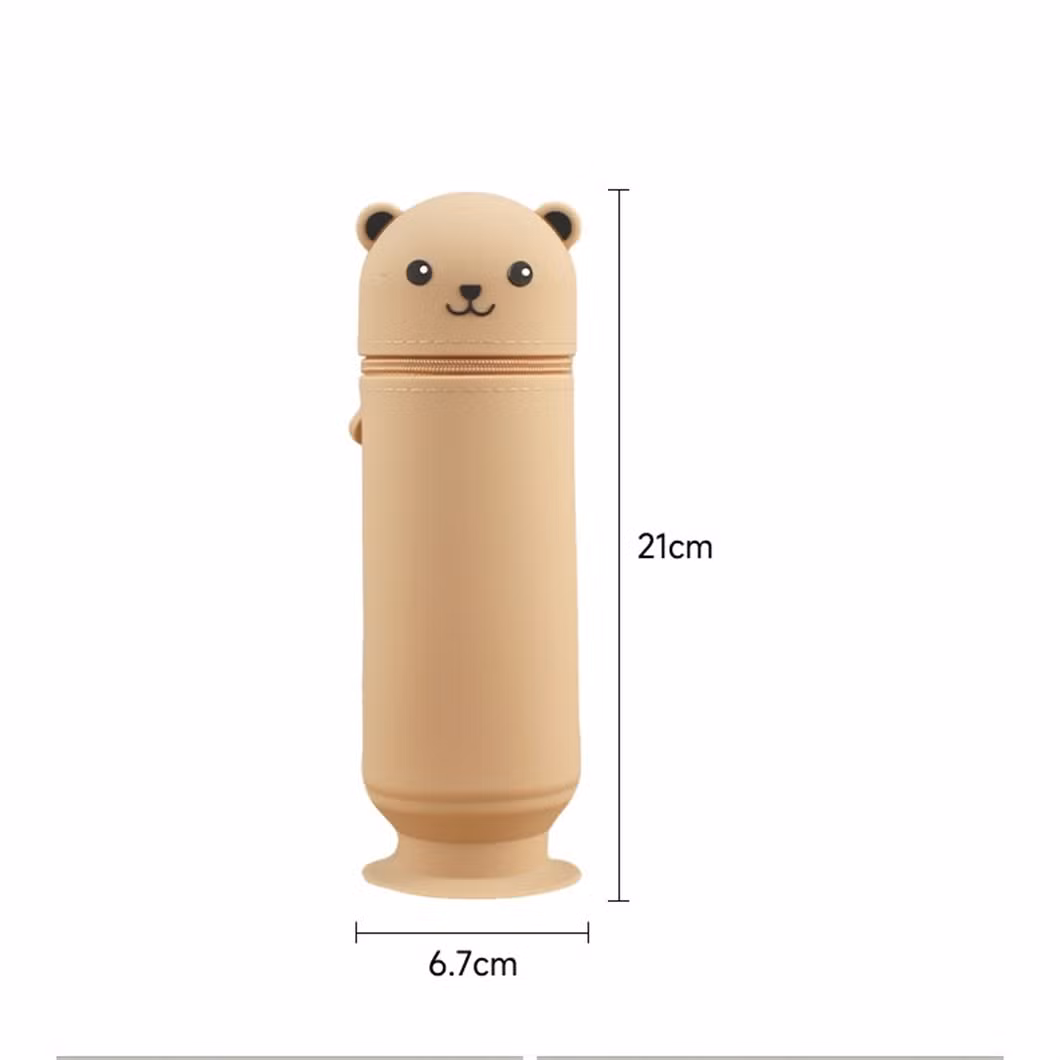 China Manufacturer Wholesale School Stationery Cute Bear Shape Kids Bag Pencil Case