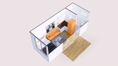 20FT Modular Prefab Flat Pack Sandwich Panel Container House School