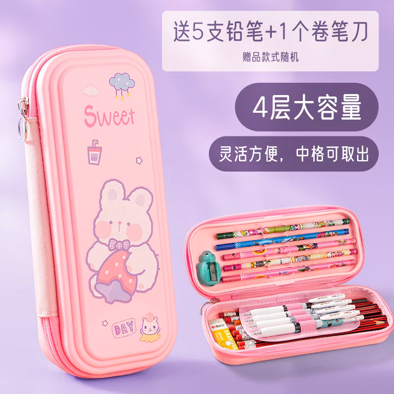 Custom Promotional EVA Zipper Fashion Triangle Pencil Bag Pencil Case for School &amp; Office