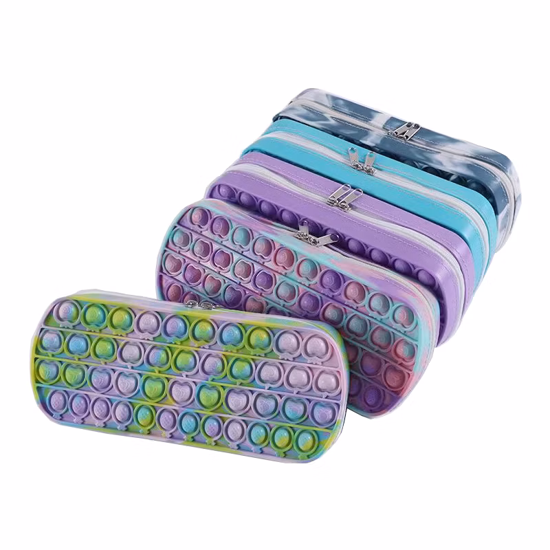Back to School Supplies New Rainbown Push Pop It Fidgety Pencil Case