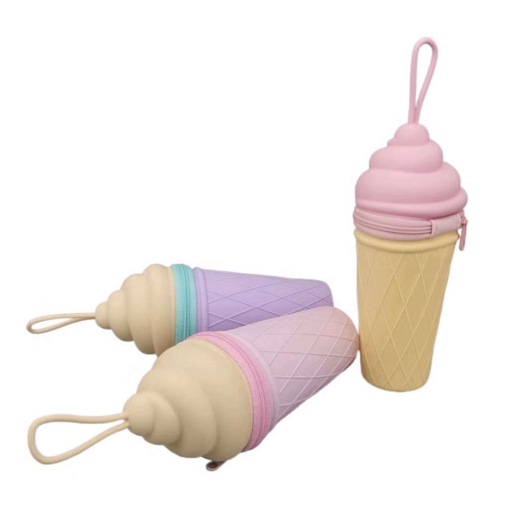 Ice Cream Macaron Style Silicon Pencil Bag Pencil Case