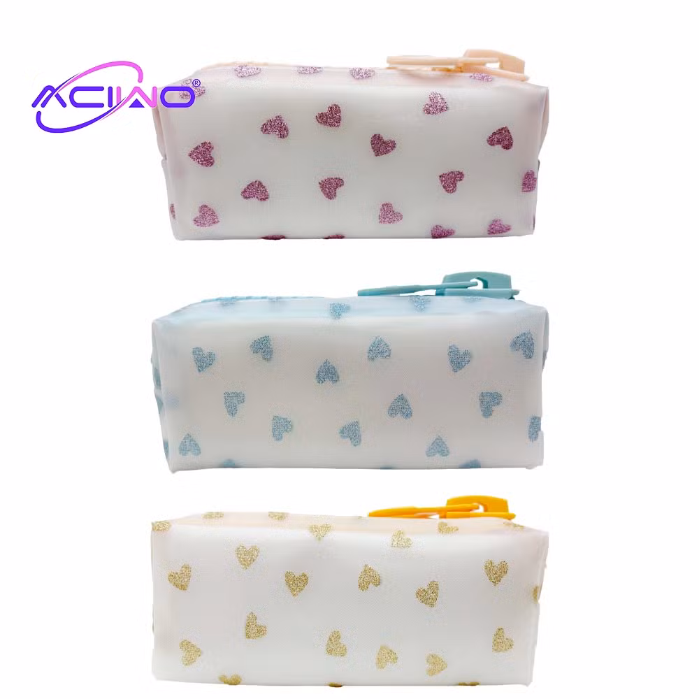 Heart-Shaped Pen Pouch Student Stationery Box Large Capacity Pencil Case (10077)