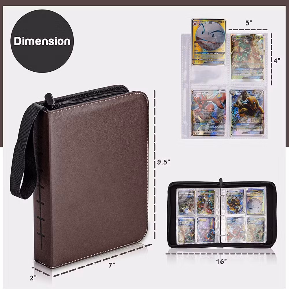 Double Sided 50 Pages Display Case Sleeves 4 Pockets Card Binder for Sport Trading Cards