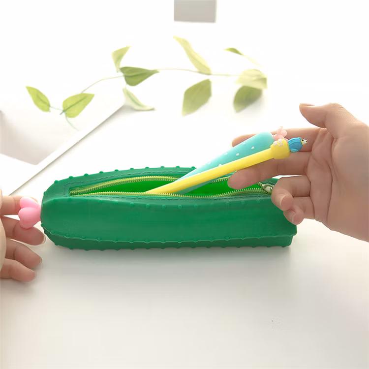 Silicone Cute Vegetable Cactus Simple and Creative Primary and Secondary School Storage Stationery Pencil Bag