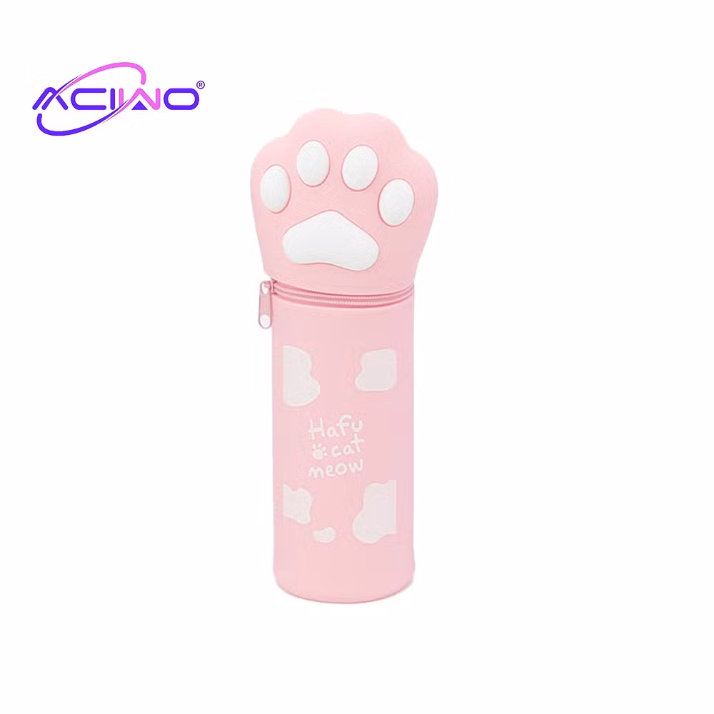 Silicone Cartoon Creative Silicone Pen Case Retractable Pen Holder Cute Cat Paw Storage Pencil Watercolor Pen Storage Bag (10092)