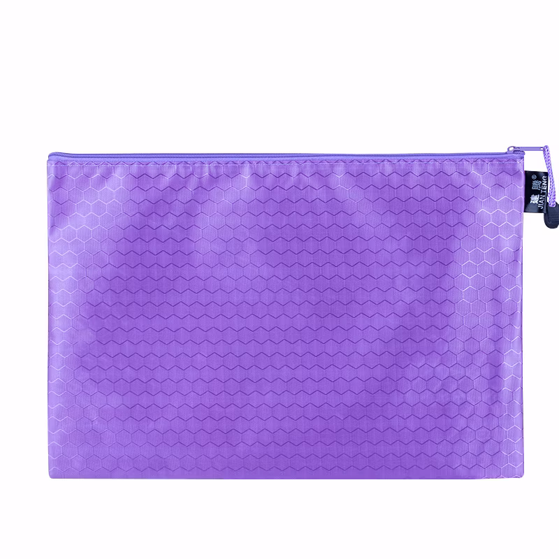 Customized High Quality Waterproof Soft Polyester Nylon Oxford Pouch Pocket Student Pencil Storage Profile Textbook Stationery File Folder Document Zipper Bag