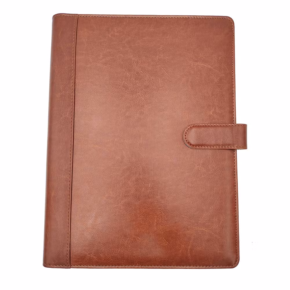 A4 File Folder 4 Rings Binder Portfolio Leather Custom Hotel Compendium Folders