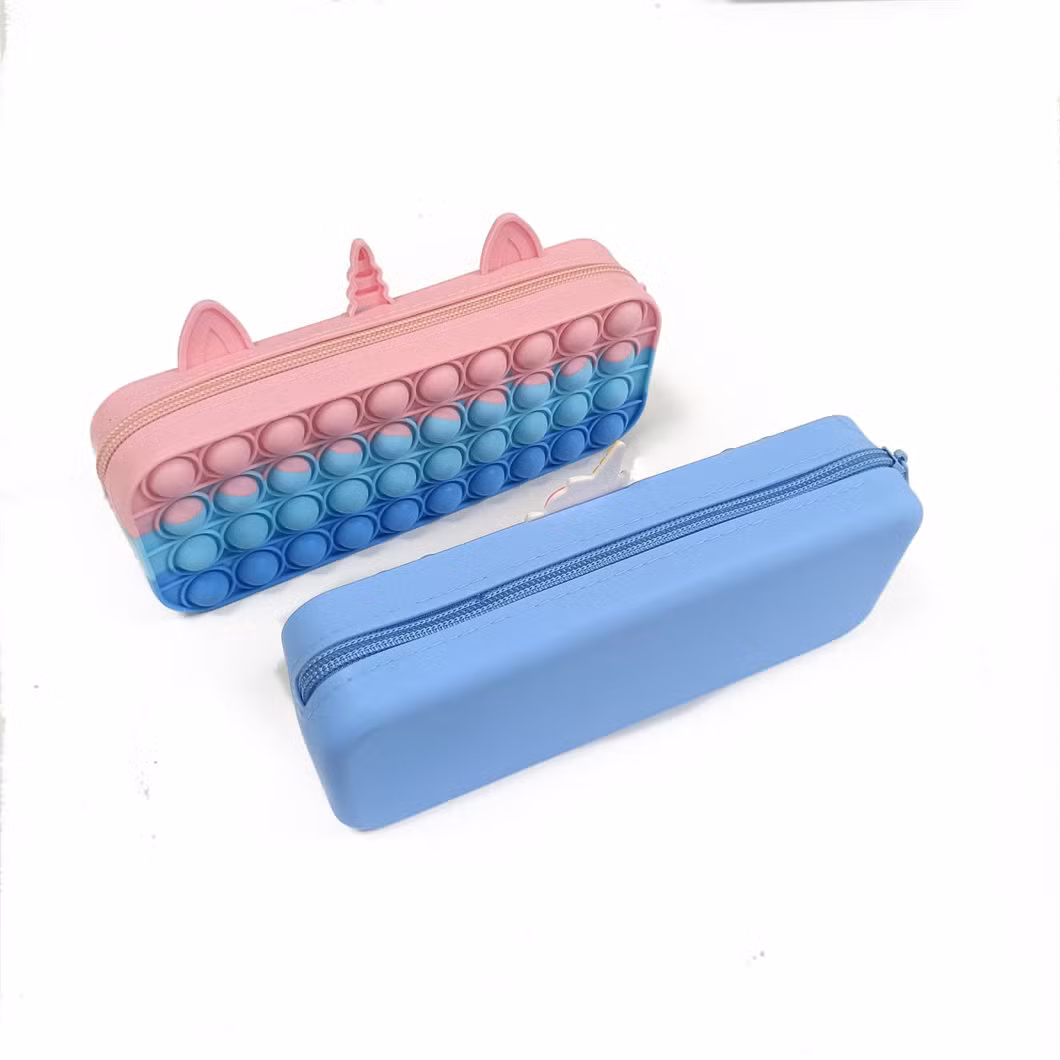 Wholesale School Stationery Set Children Big Unicorn Pop It Pencil Case