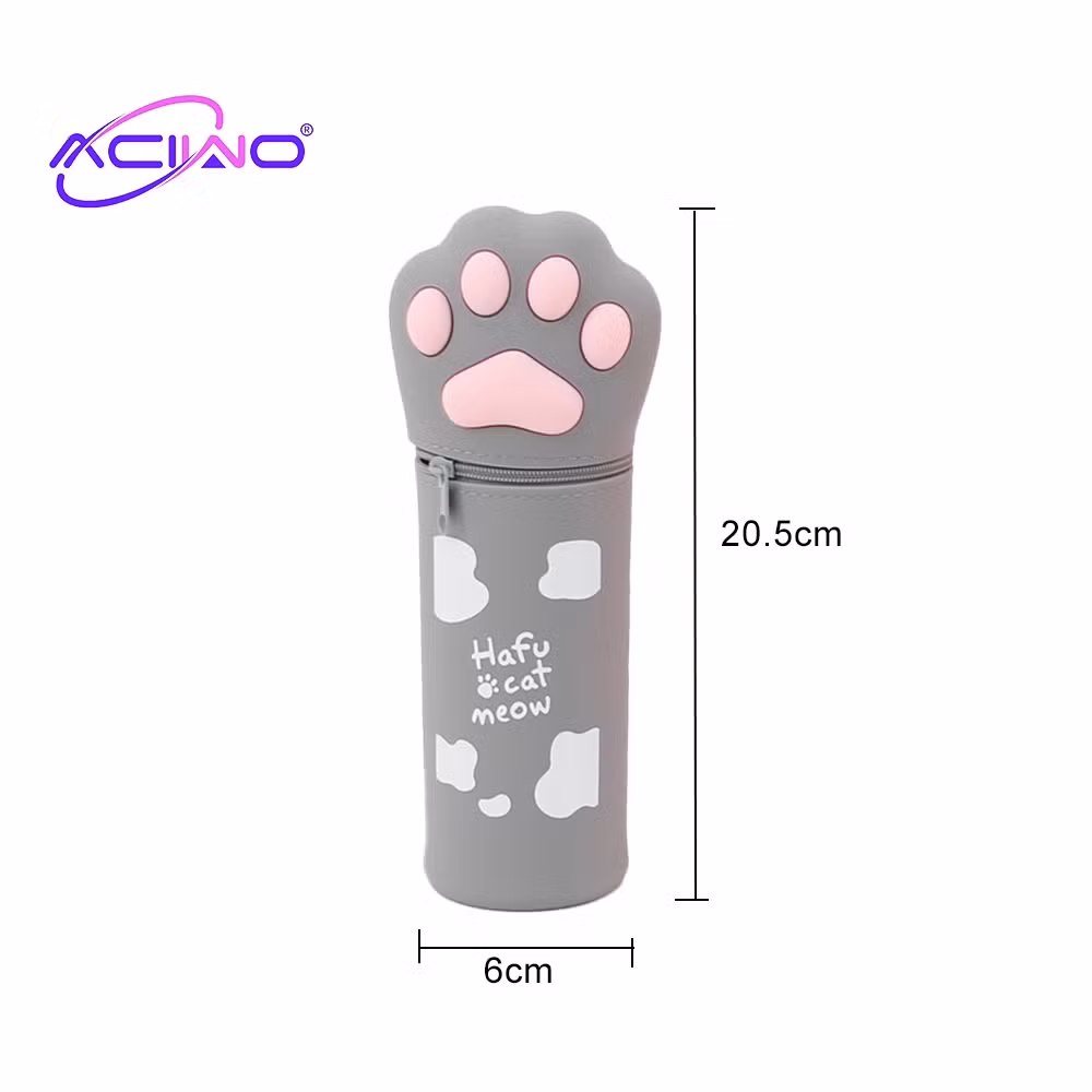 Silicone Cartoon Creative Silicone Pen Case Retractable Pen Holder Cute Cat Paw Storage Pencil Watercolor Pen Storage Bag (10092)