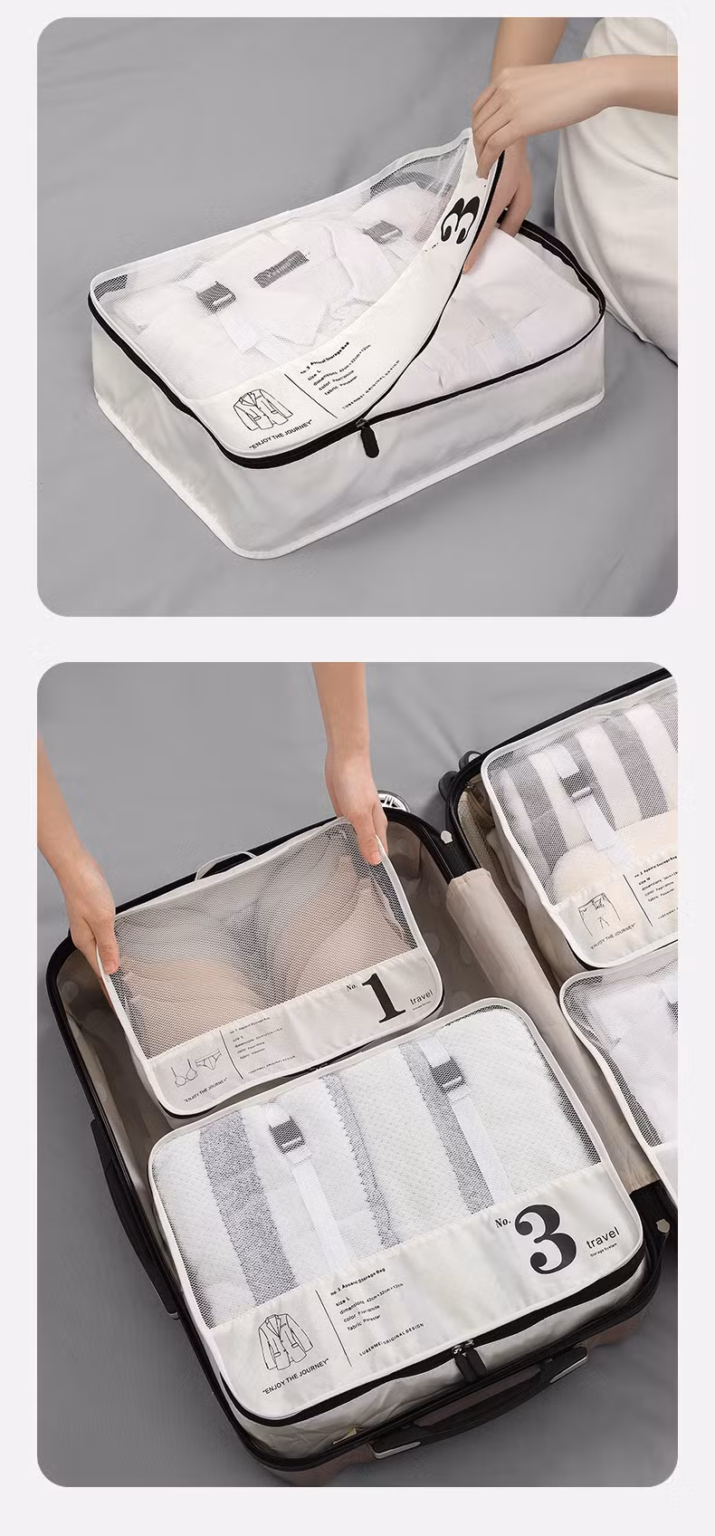 7-Piece Set Suitcase Clothes Underwear Organizer Travel Cosmetic Storage Luggage Organizer Bag