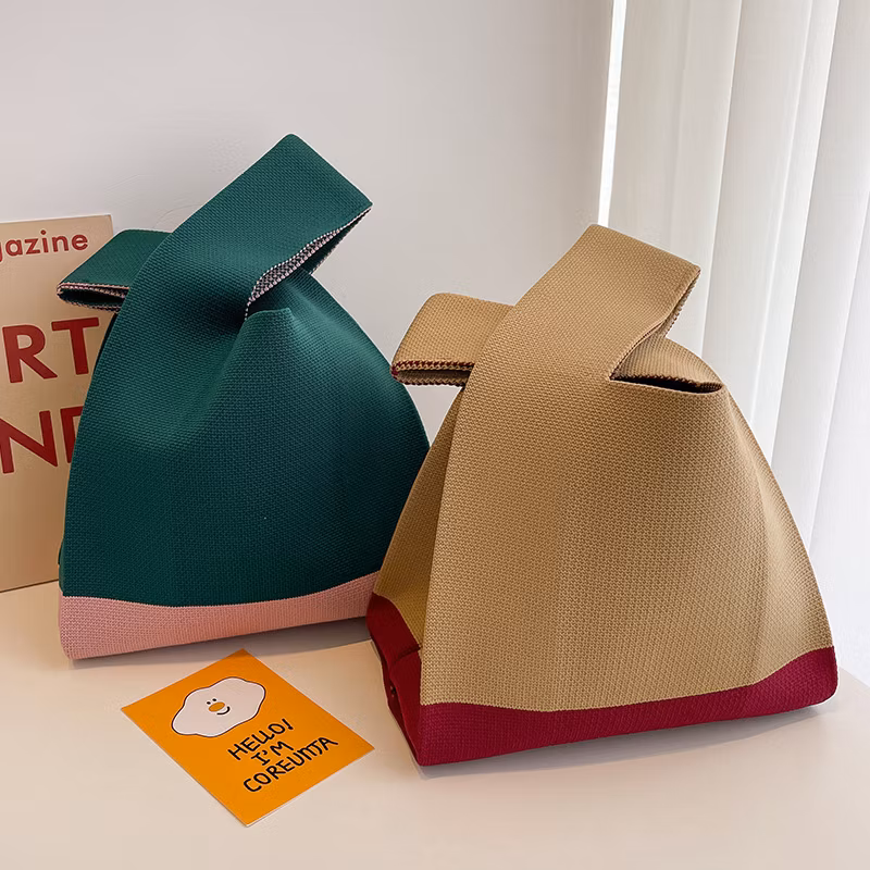 Sh2442 Crochet Storage Tote Bags Traveling Foldable Purse Cute Blank for Women Large Custom with Logo Hand Wholesale Handmade Checkerboard Knitted Bag
