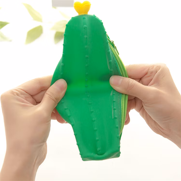 Silicone Cute Vegetable Cactus Simple and Creative Primary and Secondary School Storage Stationery Pencil Bag