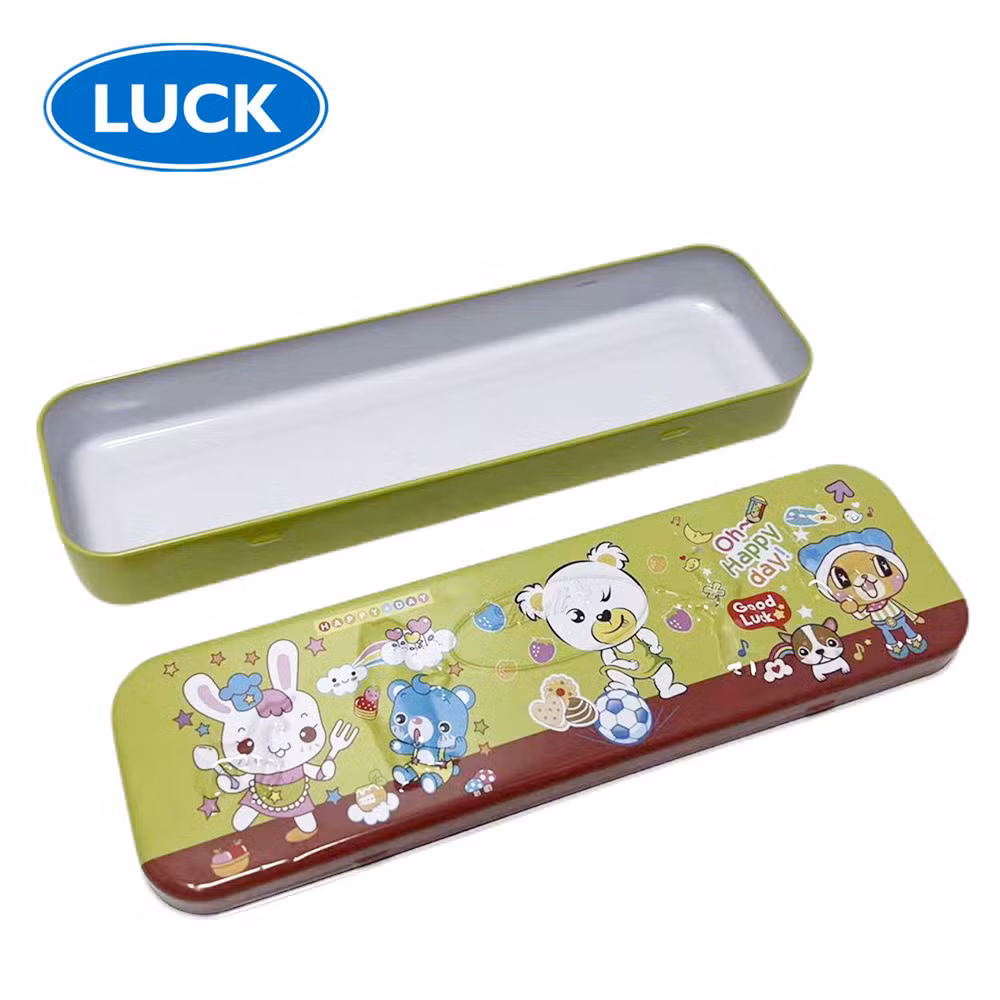 Factory Custom Tinplate Non-Wooden School Supply Storage Container Aesthetic Tin Box Packaging Simple Metal Pencil Case