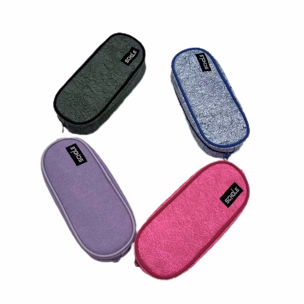 OVAL crack fashion pencil bag pen case 1zipper for primary school college