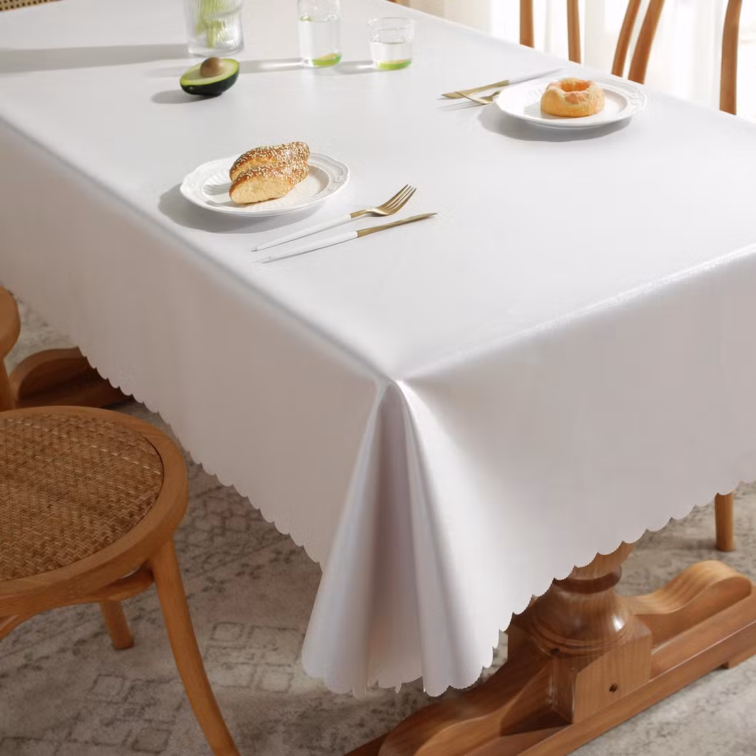 Tablecloth Traffic White Floral, Oil-Proof, Stain-Proof and Heat-Resistant Luxury Tablecloth