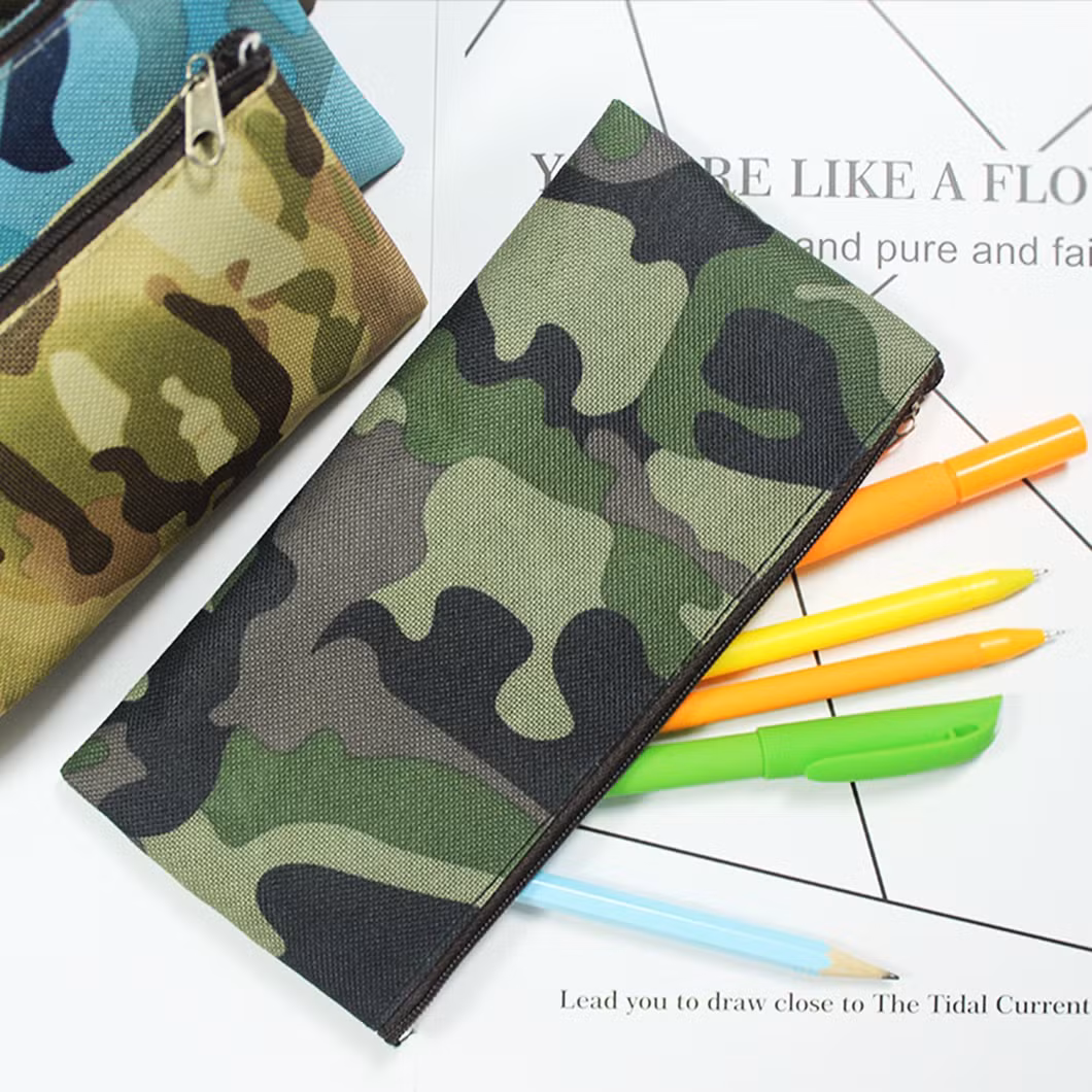 Creative Simple Camouflage Pencil Bag Large Capacity Stationery Bag Unisex