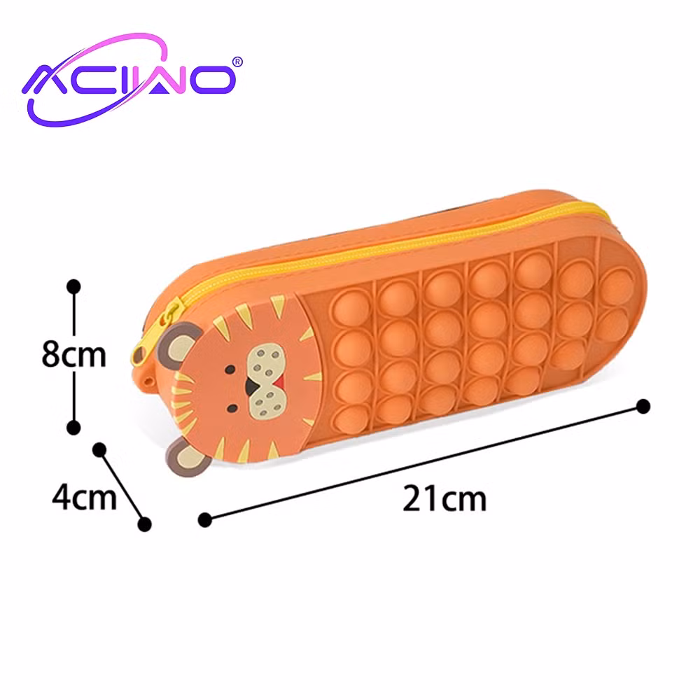Stationery Silicone Pencil Case, Silicone Pop Pencil Case, Rabbit, Bear, Little Panda, Frog, Cute and Compact Silicone Pencil Case for Students (10254)