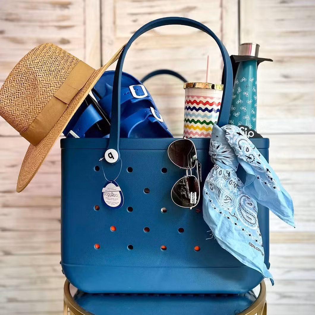 Custom Outdoor Summer Handbags for Leisure Travel Camping Storage with Water and Resistance High Durable EVA Silicone Shoulder Beach Bag EVA Bogg Tote Bag