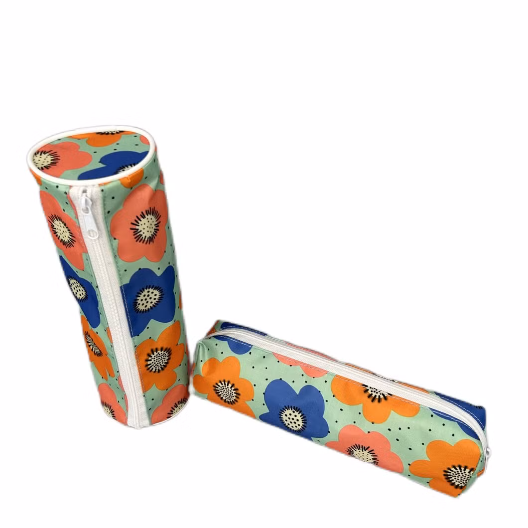 The Latest Lightweight and Easy to Carry Girls′ Polyester Flower Pencil Case