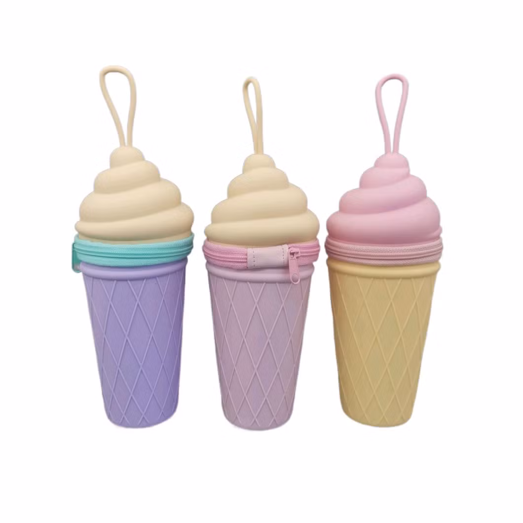 Ice Cream Macaron Style Silicon Pencil Bag Pencil Case