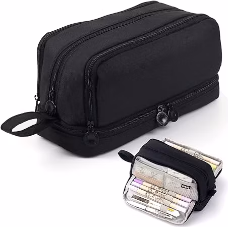 Large Capacity Pencil Case 4compartments with Zipper Handle Office College School Makeup