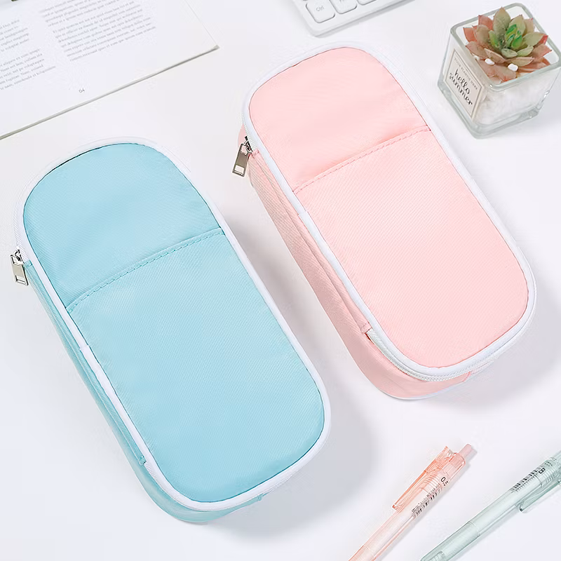 Custom Logo Multi-Functional Double Zipper Pencil Bag OEM Youth School Season Gift for School Pencil Case Bag Pouch Stationary