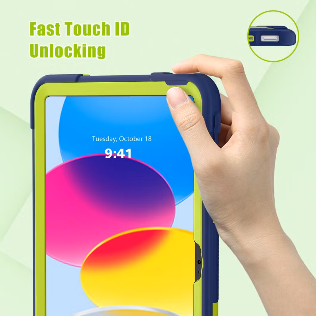 iPad 10 A2777 Tablet PC Silicone Case with Shockproof Protection Foldable Kickstand