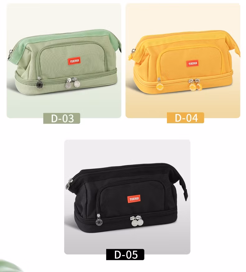 Yellow Large Capacity Pencil Case Pencil Bag Pencil Pouch Handheld Pen Bag Cosmetic Portable Bag