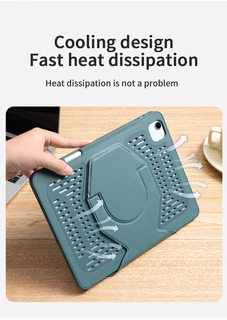 Shockproof Adjustable Rotating Stand Cover with Pencil Holder Removable Magnetic Tablet Case for iPad PRO 13 Inch M4 2024